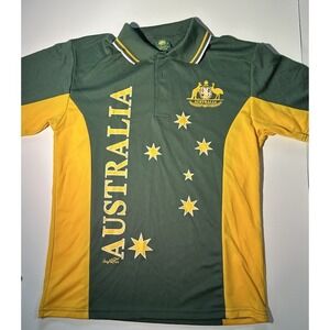Australia Rugby Jersey Joey Roo Socceroos Football Shirt Gold & Green SZ Small